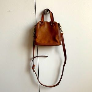 Brown small vegan leather bag